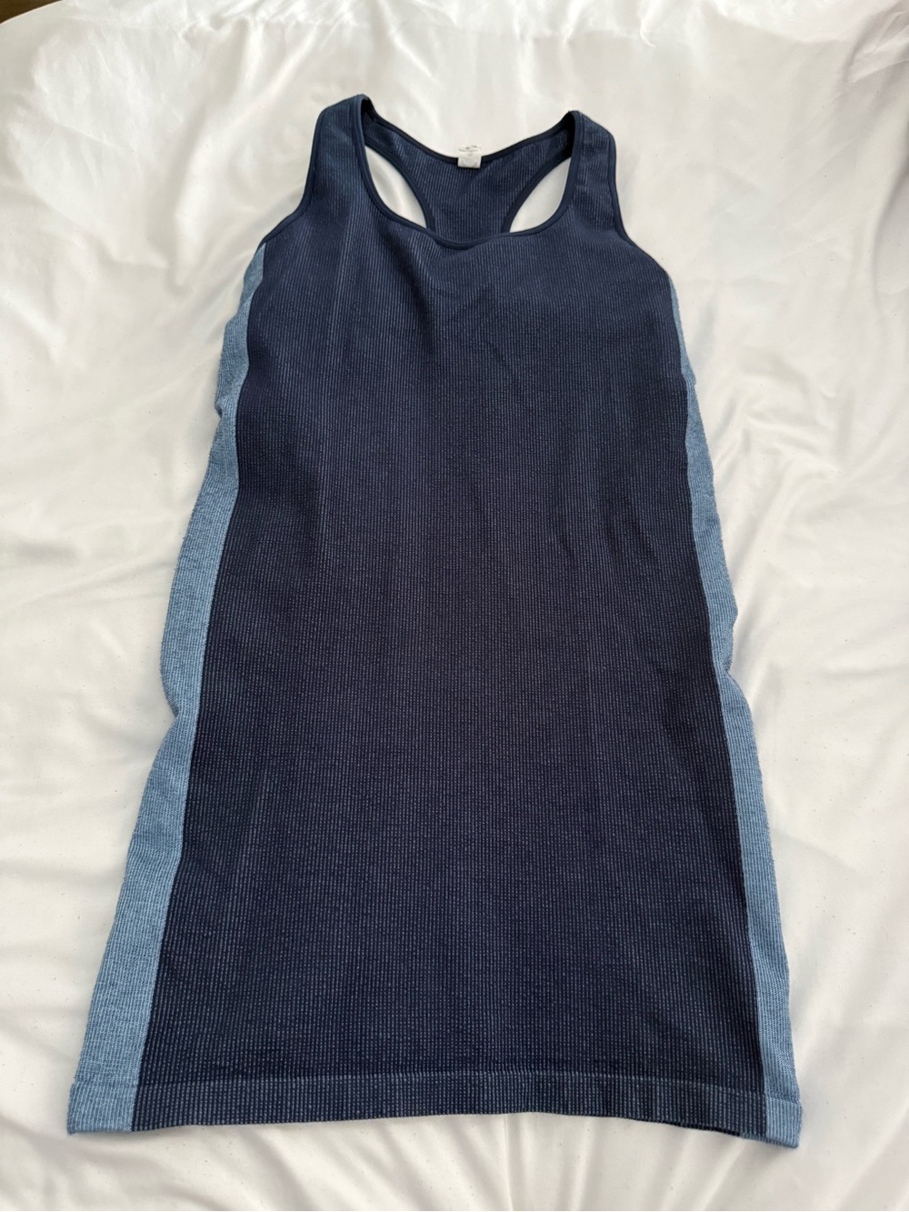 The Upside Navy and Light Blue Racerback Knit Dress